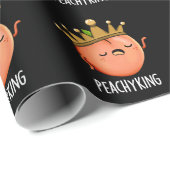 Peachy King Funny Peach Pun Dark BG Cadeaupapier (Rol Hoek)