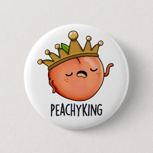 Peachy King Grappige Peach Pun Ronde Button 5,7 Cm