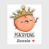 Peachy King Grappige Peach Pun Sticker (Vel)