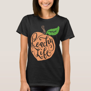 Peachy Life Unieke Perzik Citaat Fruit Tekening Ha T-shirt