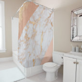 Peachy Marble Elegance Douchegordijn (In situ)