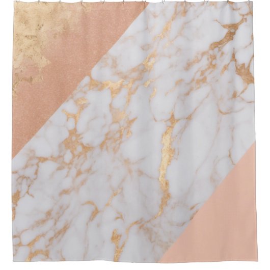 Peachy Marble Elegance Douchegordijn (Voorkant)