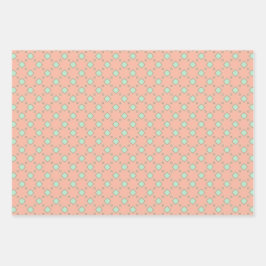 Peachy Mint Magic Wrapping Paper Flat Sheet Set