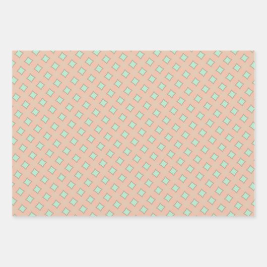 Peachy Mint Tango Wrapping Paper Flat Sheet Set (Voorkant 3)