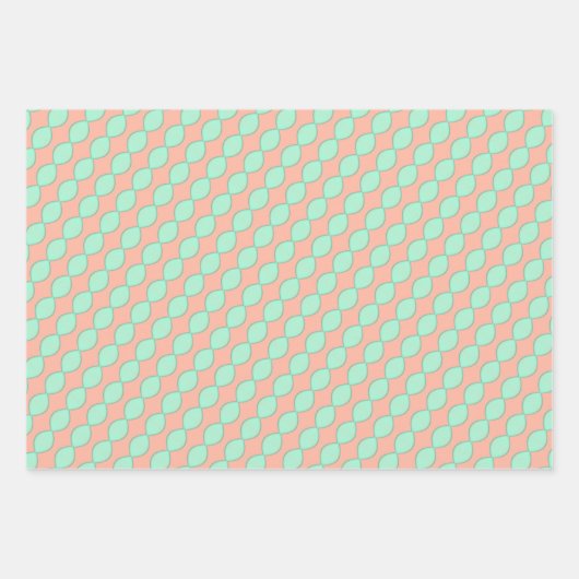 Peachy Mint Tango Wrapping Paper Flat Sheet Set (Voorkant 2)