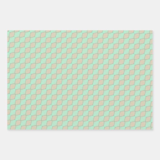 Peachy Mint Tango Wrapping Paper Flat Sheet Set (Voorkant)