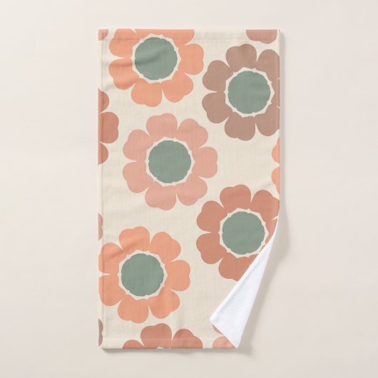 Peachy Neutral Floral Design (Serviette à main)