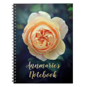 Peachy Oranje Garden Roos Flower Personalized Notitieboek