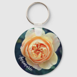 Peachy Oranje Garden Roos Flower Personalized Sleutelhanger