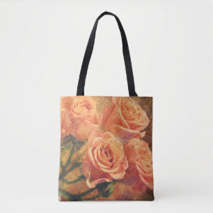 Peachy Oranje Roos Art Canvas tas