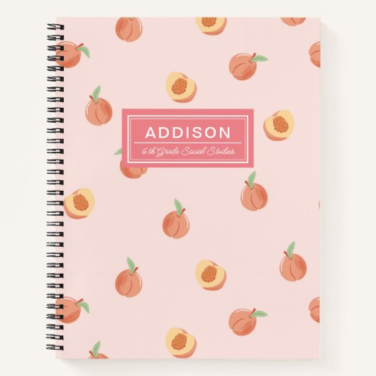 Peachy Peach School Carnet Spiral (Devant)