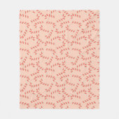 Peachy Pink Christmas Candy Canes Fleece Deken (Voorkant)