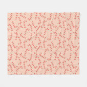 Peachy Pink Christmas Candy Canes Fleece Deken (Voorkant (Horizontaal))