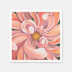 Peachy Pink Dahlia - Paper Party Napkins Servet
