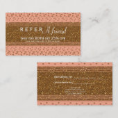 Peachy Pink & Gold Confetti Reference Client Kaart (Voorkant / Achterkant)