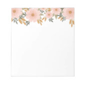 Peachy Pink Herfst Floral Notitieblok (Voorkant)