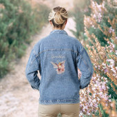  Peachy Pink Hummingbird met Monogram Naam Denim Jacket