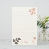 Peachy Pink Oregon Grape Flower Letterhead Briefpapier (Staand voorkant)
