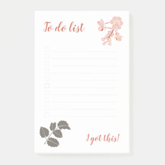 Peachy Pink Oregon Grape Flower Notepad Post-it® Notes