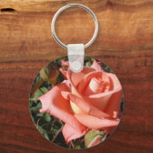 Peachy Pink Rose Sleutelhanger (Voorkant)
