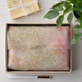 Peachy Pink Waterverf Gold Faux Glitter Tissuepapier (Geschenk)