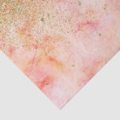 Peachy Pink Waterverf Gold Faux Glitter Tissuepapier (Detail)