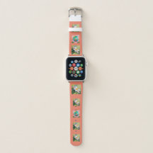 Peachy Plumeria sloth horlogeband Apple Watch Band