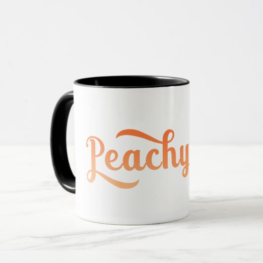 PEACHY Retro Type  grafische Mode Mok (Voorkant links)