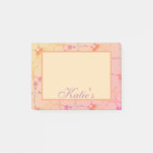 Peachy Rose Roses avec nom Post-It Notes (Devant)