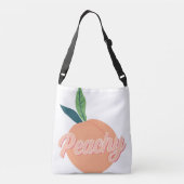 Peachy, schattige perziken crossbody tas (Achterkant)
