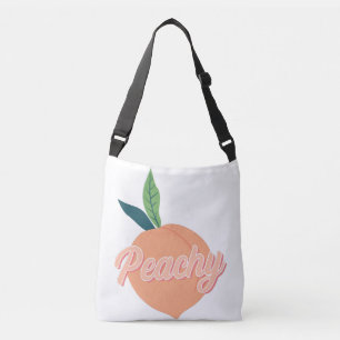 Peachy, schattige perziken crossbody tas