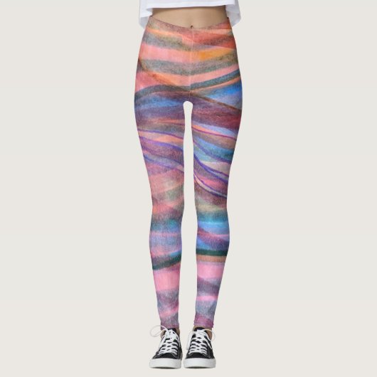 Peachy scherpe kleuren leggings (Voorkant)