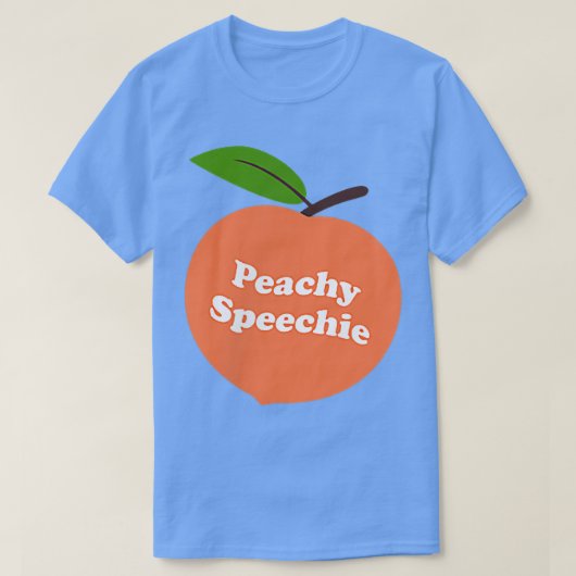 Peachy Speechie Speech Language Patholoog T-shirt (Design voorkant)