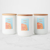 Peachy Tangerine Roos Voedselcontainer Etiket (Flessen)