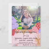 Peachy White Photo Invitations d'anniversaire - mi (Devant)