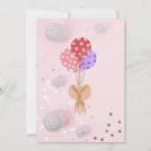 Peachy White Photo Invitations d'anniversaire - mi (Dos)