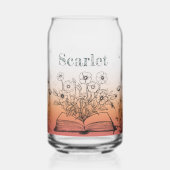 Peachy Wildflower en Vlinders Blikvorm Glas (Links)