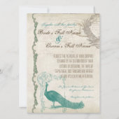 Peacock 5 - officiële bruiloft uitnodiging (Achterkant)