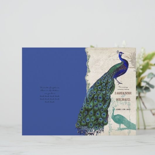  Peacock 5 - Programma voor officiële bruiloft (Staand voorkant)