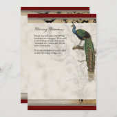  Peacock 6 - bruiloft uitnodiging (Voorkant / Achterkant)