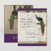 Peacock 6 - bruiloft uitnodiging (Voorkant / Achterkant)