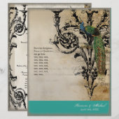 Peacock 6 - Elegant Wedding Programme (Voorkant / Achterkant)