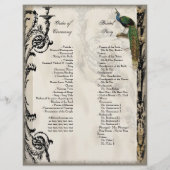 Peacock 6 - Elegant Wedding Programme (Achterkant)