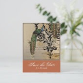 Peacock 6 - Save the Date Briefkaarten (Staand voorkant)