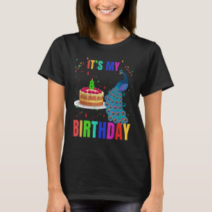 Peacock 8th Birthday Cute Birds Animal Graphic T-shirt