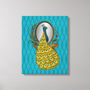 Peacock Admirant Sa Toile De Réflexion Imprimer