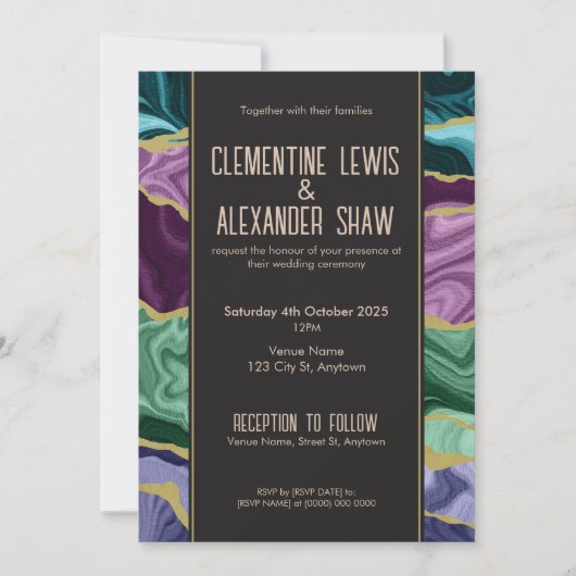 Peacock Agaat (v1) Uitnodiging (Voorkant)