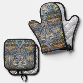 Peacock and Dragon, William Morris Ovenwant & Pannenlap Set (Voorkant / Achterkant)