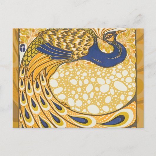 Peacock Antiek  kleurrijk Briefkaart (Voorkant)