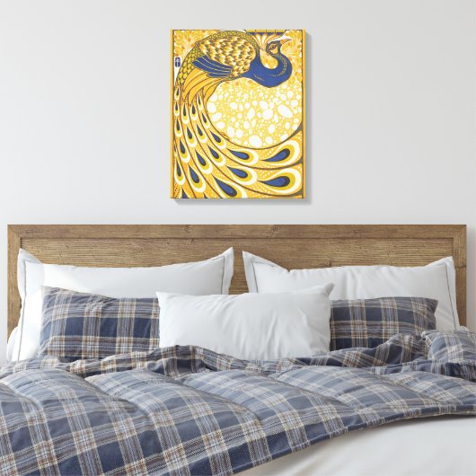 Peacock Antiek  kleurrijk Canvas Afdruk (Insitu (Slaapkamer))